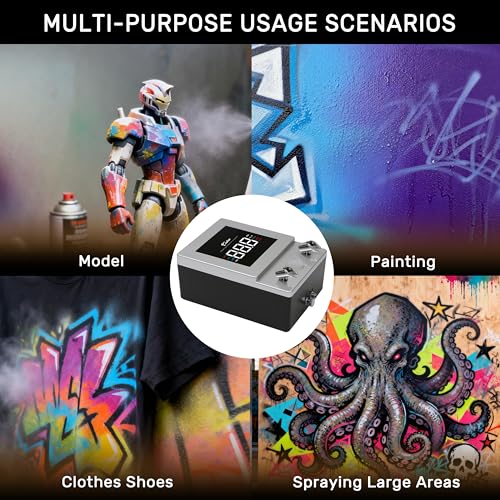 Image of Smart Professional Airbrush Compressor - High-Performance Mini Compressor with Intelligent Digital Display, 0.5-30 PSI Adjustable, Ultra-Quiet for High-End Airbrushes,Modeling,Painting,Detail Artists