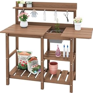 Serwallpottingbenchoutdoorpottingtablewithsinkhdpepottingbenchesforoutsidegardeningtableallweatherusebrown Urban Country Home Decor Serwall potting bench outdoor potting table with sink hdpe potting benches for outside gardening table all weather use brown urban country home decor