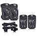 boruizhen Kids/Youth Knee and Elbow Pads with Wrist Guards Inline Protective Gear Pads Set for Skating Skateboarding Cycling Biking Riding and Multi Sports (Black, Medium (8-14 Years))