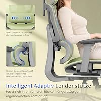 FLEXISPOT Ergonomischer Bürostuhl ErgoX Grün – Ansicht 5