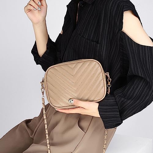 Image of Small Crossbody Purses for Women Quilted Crossbody Shoulder Handbags Trendy Clutch Purse Camera Bag