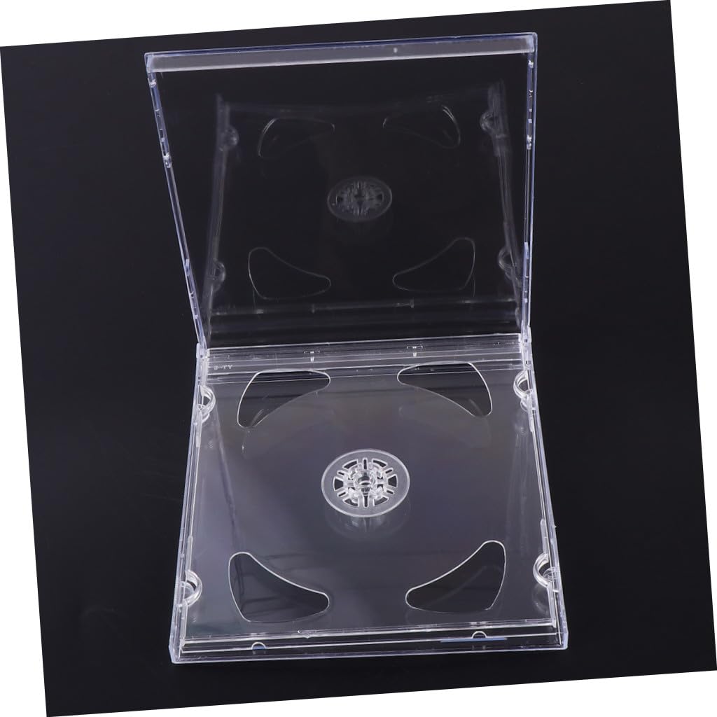 BESPORTBLE 10 Custodie Trasparenti per CD Doppie in Plastica Rigida Porta CD Compatto per Dvd Confezione da 10 Pezzi per Archiviazione Video e Multimedia per Casa e Regalo