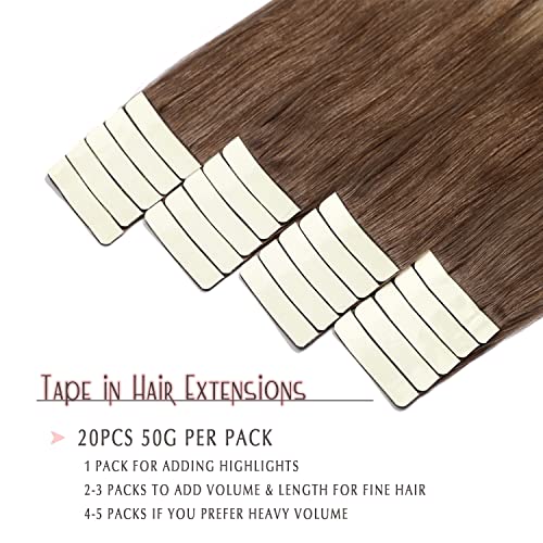 SURNEL Tape in Hair Extensions Human Balayage Color 8 Ash Brown To 60 Platinum Blonde 50G 20 Pcs Seamless Remy Hair Tape in Extensions (T22inch - Image 2