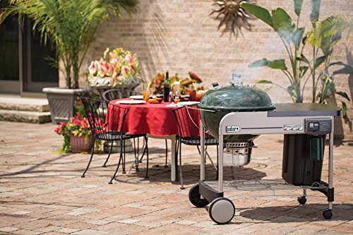 Image of Weber Performer Deluxe Charcoal Grill, 22-Inch, Touch-N-Go Gas Ignition System, Green