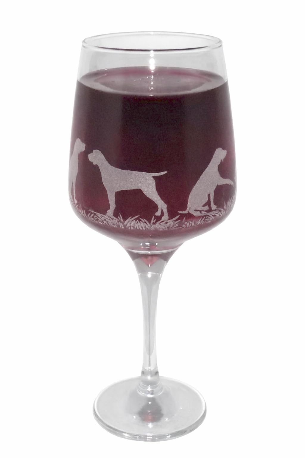 Hungarian Vizsla Engraved Stemmed Wine Glass — image 1