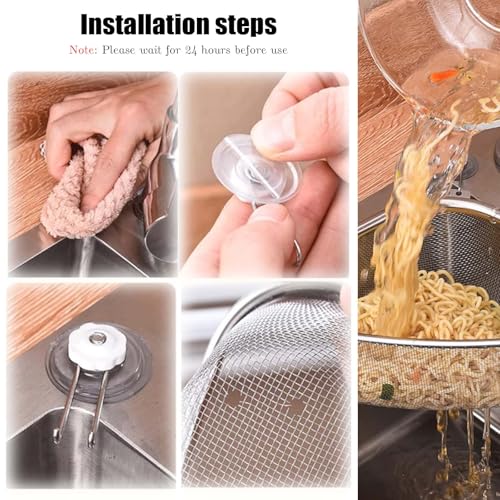 MisFun Dreieck-Siebkorb Spüle Edelstahl, Multi-Functional Drain Basket, Groß Verdickt Abflusskorb Spülbecken, Kitchen Sink Strainer, Filterablage Abfluss Hängende, Abflusskorb Sieb Küche Lagerregal