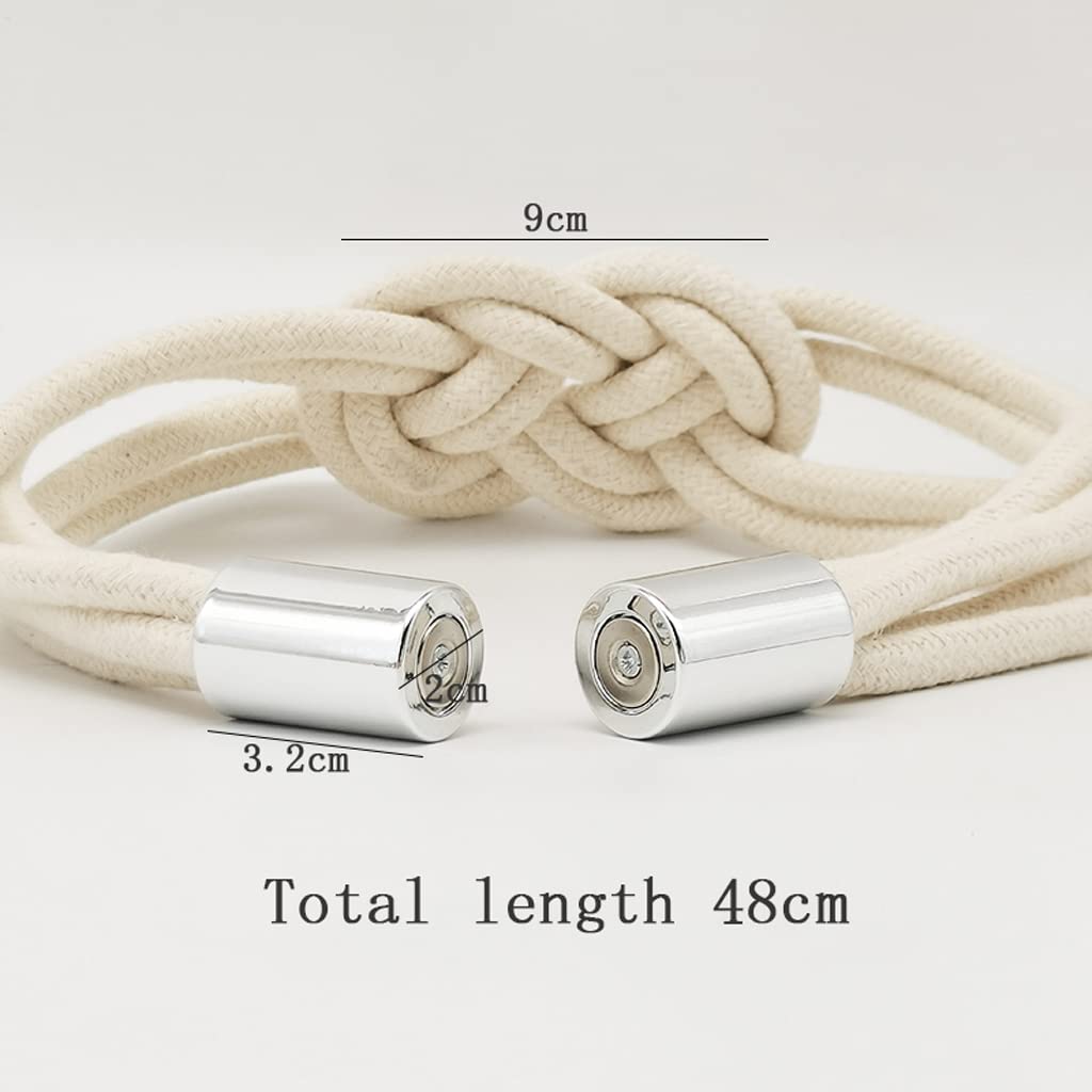 2PCS Embrasses de Rideau Magnétiques, Clips de Rideau Boucles de Corde Corde de Coton Tissage Retenues de Rideau pour la Décoration de Fenêtre d'Hôtel de Bureau à Domicile