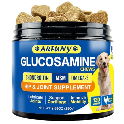 Gelenksnacks für Hunde, 120 Gelenk- & Knochenschutz für Hunde mit Glucosamin, Chondroitin & MSM Arthrose Hund Snacks Gelenktabletten Hund als Leckerli bei Hund Gelenke, Knochen & Beweglichkeit