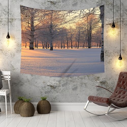 Tenture paysage de neige cache misère mural déco chambre moderne