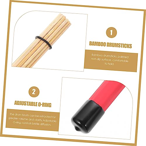 Par de baquetas de percusión reemplazo plástico rojo miniatura 3