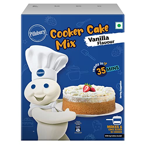 Image of Pillsbury Cooker Cake Mix, Vanilla, 159 gm x Pack of 4, 636 gm