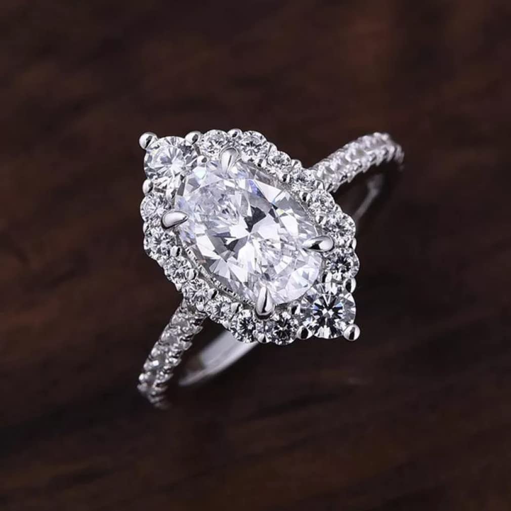 S925 Sterling Silber Ring Frau Carbon Diamond Super Flash Schmuck Zubehör