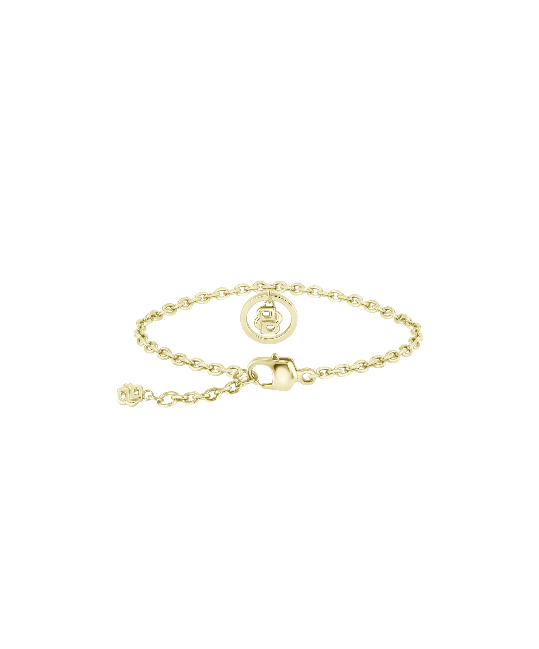 BOSS Jewelry Armband mit Anhänger für Damen Kollektion DOUBLE B DIVINE aus Edelstahl mit Ionenplattierung in Gelbgold verziert mit Kristallen - 1580807