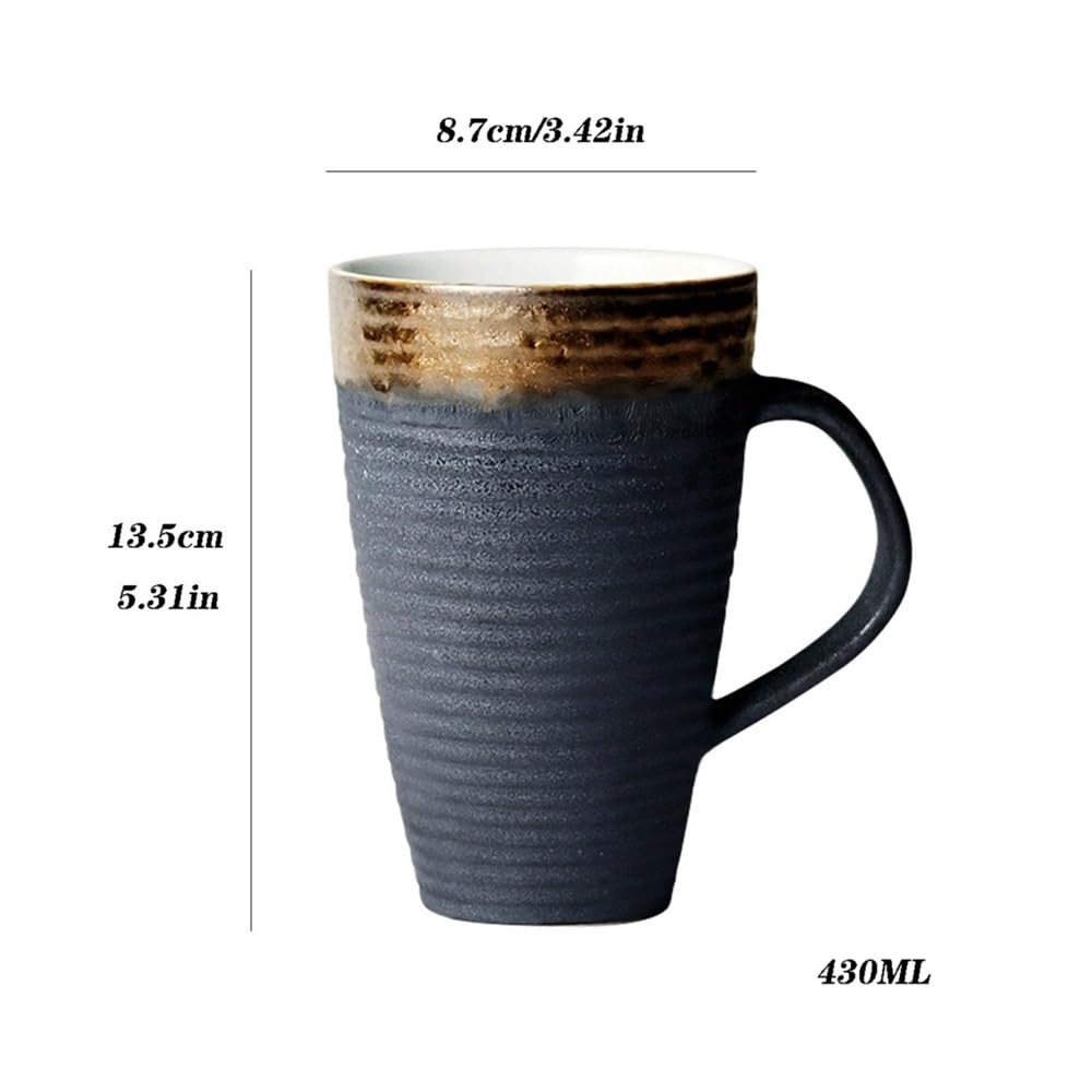 Ceramiczny kubek do kawy Kubek w stylu vintage, filiżanka do popołudniowej herbaty, kubek śniadaniowy, ceramiczny, duża pojemność, kawy Filiżanki kawy