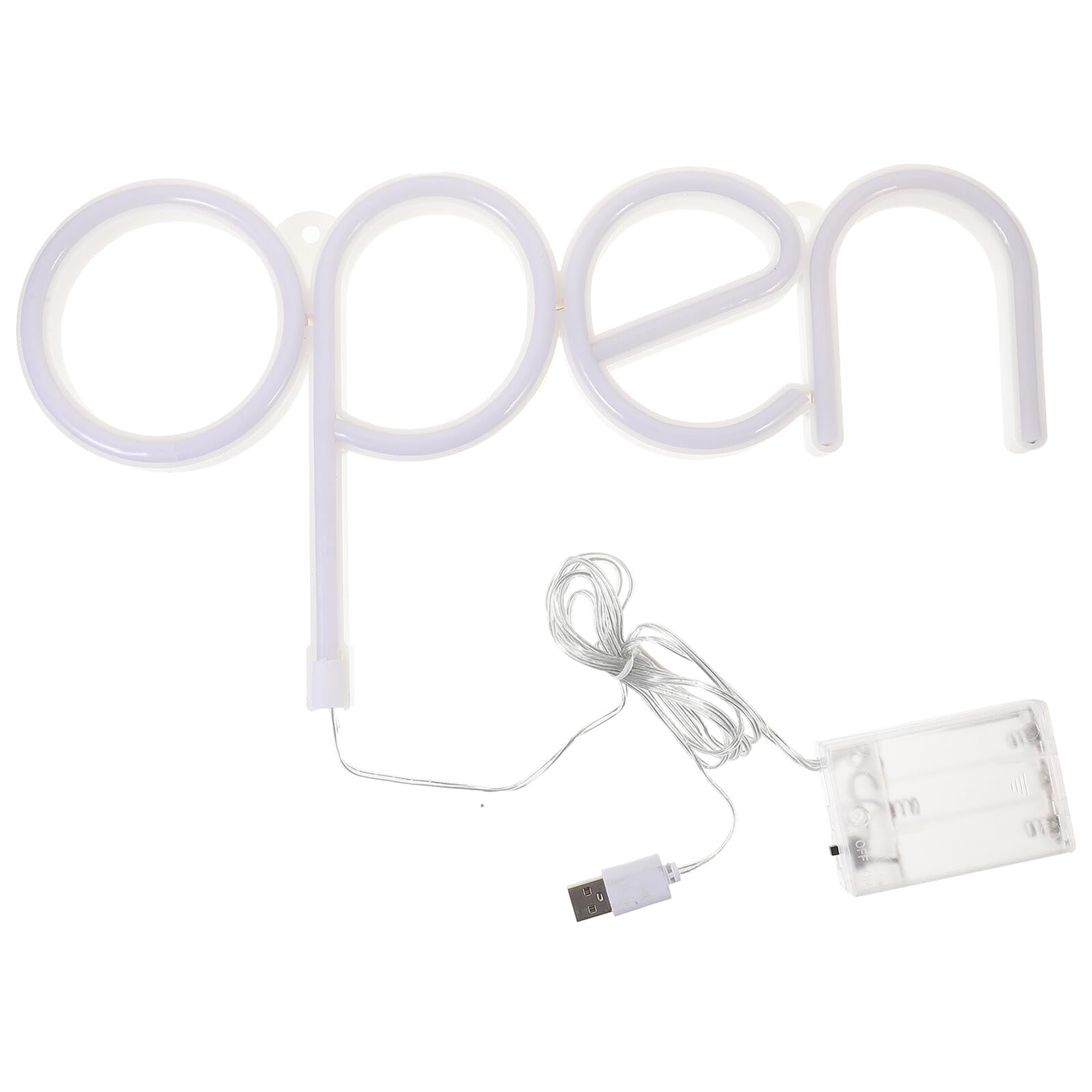 TOYANDONA Letrero de Neón Abierto para Navidad y Eventos LED Luz Ambiental en Tonalidad Clara Alimentación por USB y Batería Aaa para Decoración de Pared y Fiestas