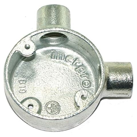 Angle Metal Conduit Box 20mm Galvanised | METPRO | MB3G Cover