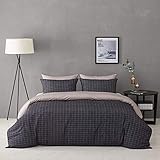 ALLERMAN Korean Premium Allergen Protection Microfiber Reversible Ultra Soft Duvet Cover Set(Haim Gray, King Size, 3 Pieces - 1 Duvet Cover + 2 Pillow Cases)