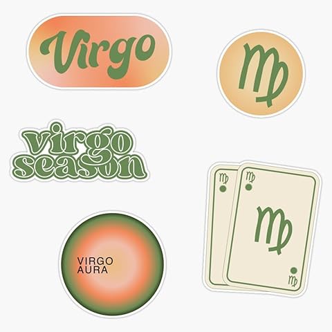 Virgo Astrology Sign Pack Sticker Vinyl Waterproof Sticker Decal Car Laptop Wall Window Bumper Sticker 5
