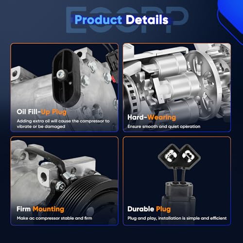 Image of ECCPP AC Compressor with Clutch 1994-1995 Fit for Dodge Dakota 3.9L 5.2L | for Dodge for Ram 1500 2500 3500 Fast Cooling AC Compressor