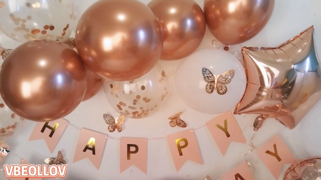 Decoratie Voor 17e Verjaardag Van Meisjes - Roségoud Feestdecoratie Met Ballonnen