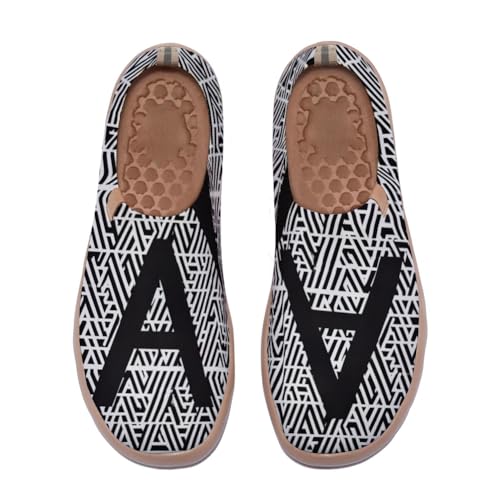 Women's Casual Slip-On Comfortable Flat Round Toe Polka Dot Walking Travel Shoes