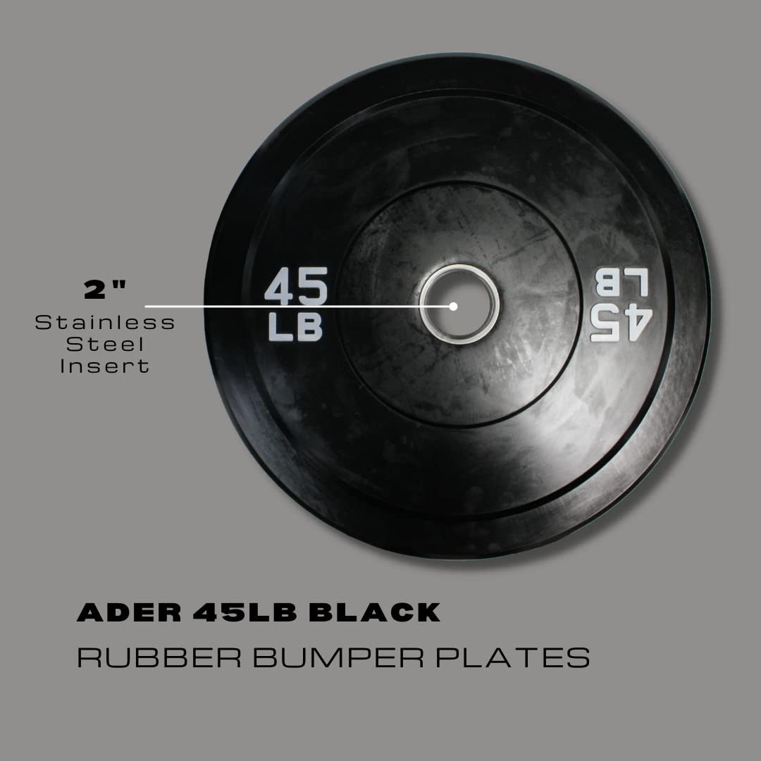Ader Olympic Solid Rubber Bumper Plates 45lbs (Sold in Pair)