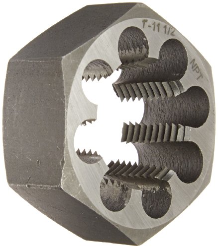 Drill America 1-11-1/2 Carbon Steel Hex NPT Pipe Rethreading Die, DWT Series