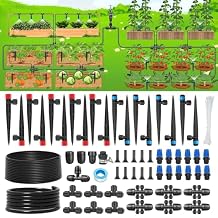 243FT Drip Irrigation Kit, Drip Irrigation System with 1/2 Hose1/4 Drip Irrigation Tubing, 2025New Quick-Connect, Three Adjustable Nozzle Types for Garden Greenhouse Flower Bed Patio Lawn