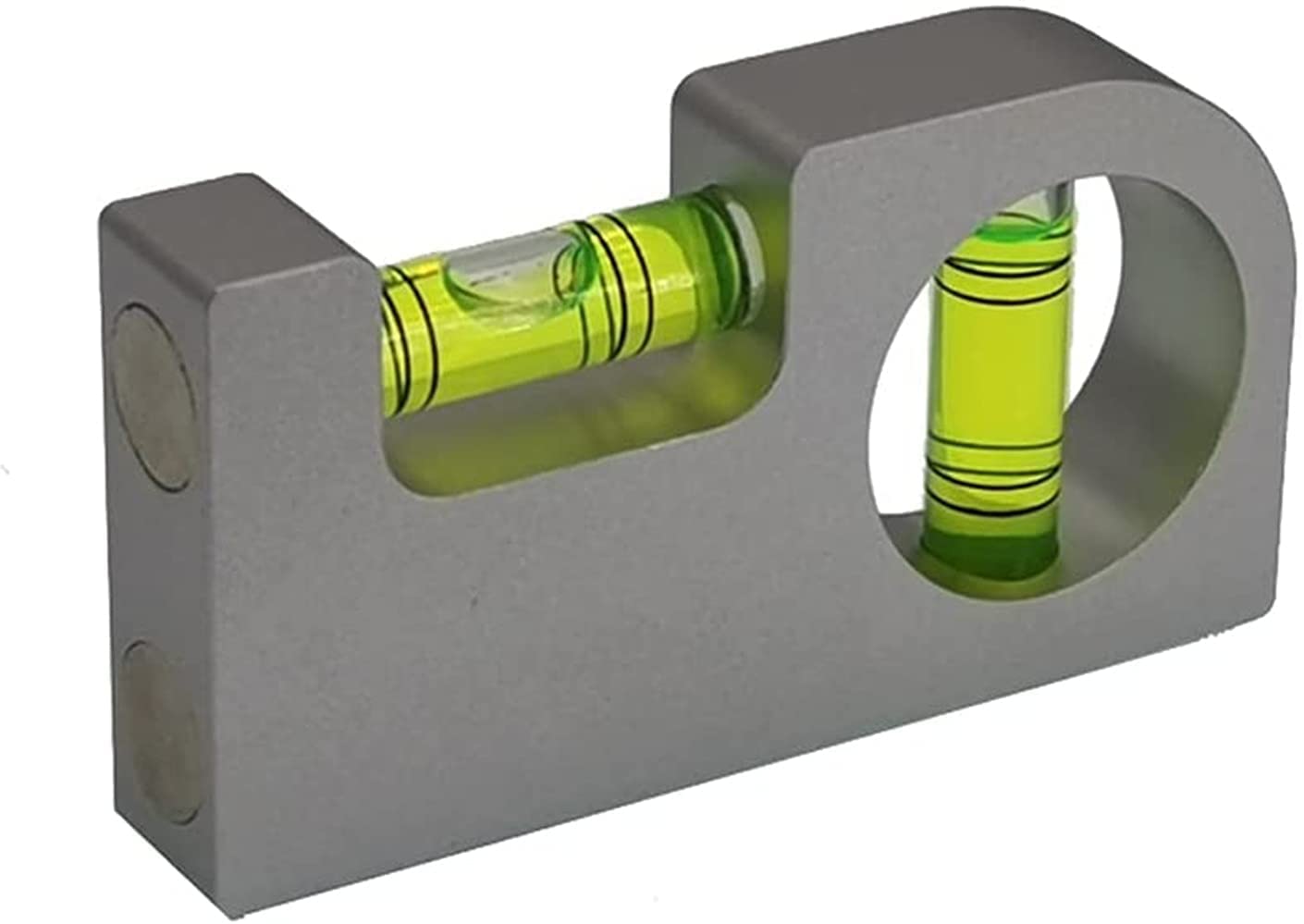 Mini Niveau à Bulle Magnétique UMEI - Règle De Niveau Portable 85x45x15mm Aluminium, Vert Argent