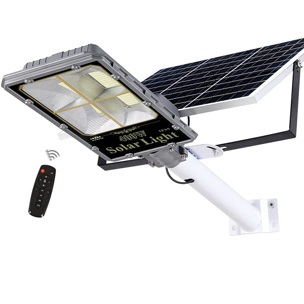 Lampadaire lumières d'extérieur, projecteur Solaire LED du crépuscule à l'aube, étanche IP65, télécommande Haute Puissance 6M, Lampe de Paysage, lumières d'inondation de sécurité Solaire pour Jardin