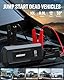 ANSODY 3000A Starthilfe Powerbank für Pkw (Bis zu 10L Benzin/8L Diesel), Auto 12V PKW Starter Powerbank mit LED,Batterie Booster Jump Starter Powerpack mit Starthilfekabel,Grau