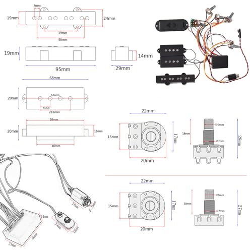 Micro JP et circuit amplificateur de basse pour guitare électrique HUIOP