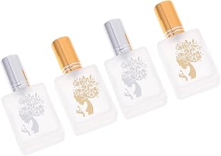 ADOCARN 4 Pçs Frasco De Perfume Mini Perfumes Mini Frasco De Spray Frascos De Vidro Com Tampas Frasco De Perfume Transparente Recipiente De Perfume De Vidro Frasco De Spray De Maquiagem