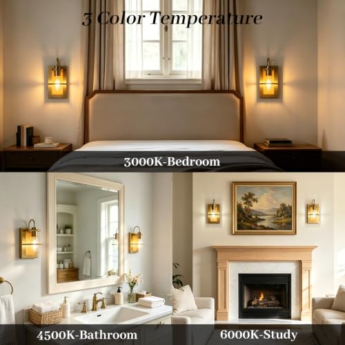 Image of Gold Wall Sconces Battery Operated Set Of 2, Rechargeable Wall Lights