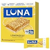 LUNA Bar - LemonZest Flavor - Gluten-Free - Non-GMO - 7-9g Protein - Made with Organic Oats - Low Glycemic - Whole Nutrition Snack Bars - 1.69 oz. (6 Pack)