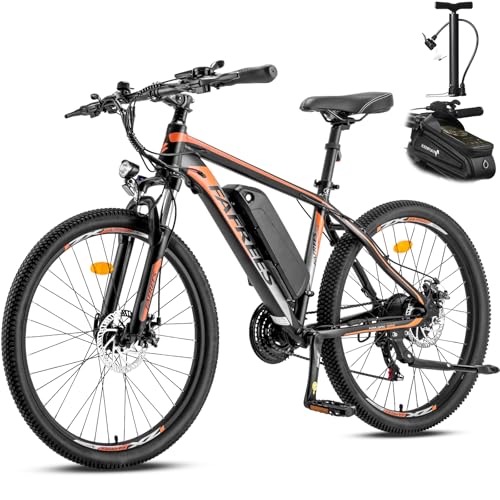 【Motore potente e batteria affidabile】Dotata di un motore posteriore da 250 W e una coppia massima di 45 Nm, questa bicicletta elettrica è rigorosamente conforme alle specifiche EAPC, con una velocità iniziale di 6 km/h. Fornisce un'assistenza alla pedalata fluida fino a una velocità massima di 25 km/h. La potente batteria al litio da 13,5 Ah offre un'autonomia di circa 45-55 km per carica, con protezione IP54 contro pioggia e polvere.