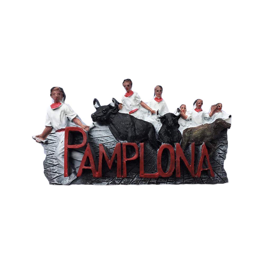 3D Pamplona Spagna Frigorifero Magnete Frigo Souvenir turistici Mestieri in Resina Fatti a Mano Adesivi magnetici Casa Cucina Decorazione Regalo di Viaggio