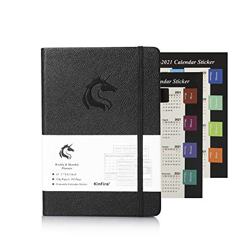 Academic Weekly & Monthly Planner Notebook UNDATED Hardcover Organizer Planner to Achieve Goals 12 Months Life Planner with Inner Pocket Calendar Stickers Productivity Journal Time Management Black