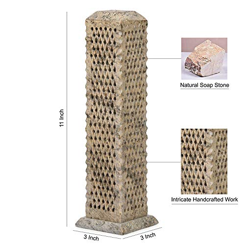 Image of Marble Carving Agarbatti Stand, Combo | Soapstone Hand-Carved, Incense Burner Holder, Ash Catcher for Incense Sticks, Spiritual Decor for Puja Room