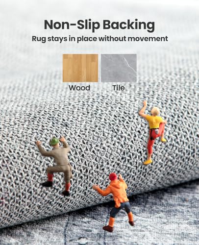 AMADA HOMEFURNISHING 2x6 Washable Kitchen Runner Rug with Non-Slip Backing & Durable Edge Binding, Vintage Entryway & Bedroom Rug