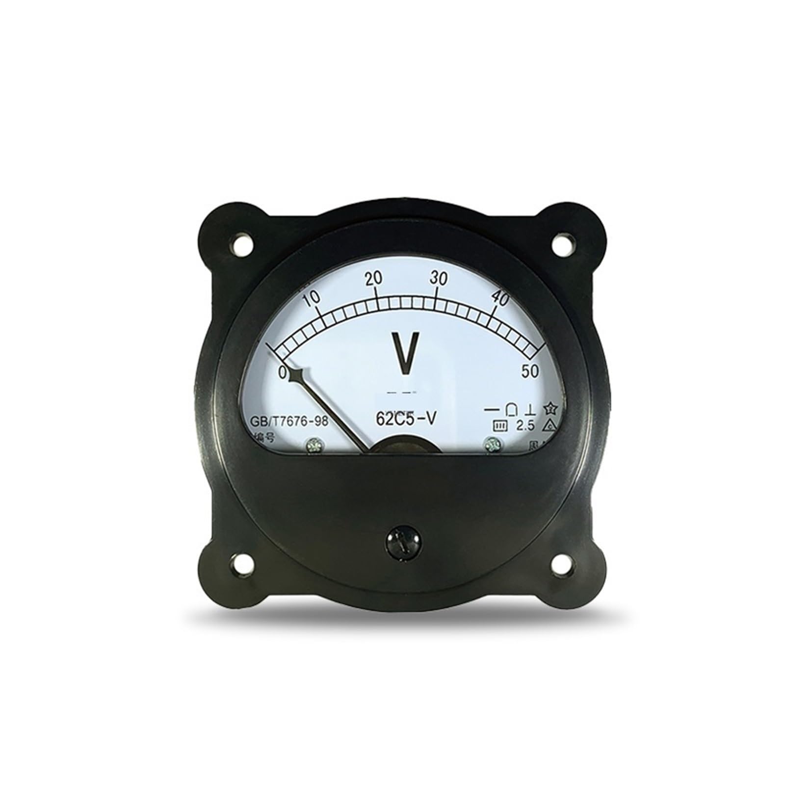 Woltomierz DC 62C5, przyrząd kołowy, 5 V-600 V, czarny wskaźnik, 80 mm, 1 szt. (DC 50 V)