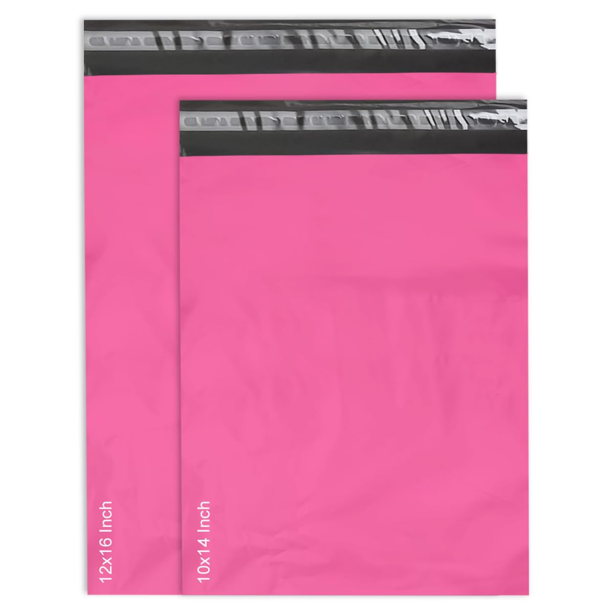 JeeJaan® 50 Pcs Mixed Pink Mailing Bags 2 Sizes 25 from Each 10 X 14 and 12 X 16 - Poly Postal Self Seal Bags - Ship Your Valuables with Our Durable and Secure Mixed Pink Mailing Bag