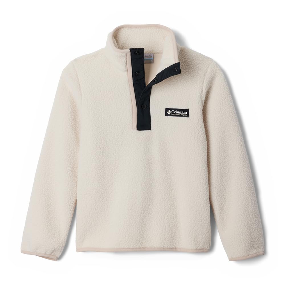 Columbia Youth Unisex Helvetia 2 Half Snap Fleece, Fleece Pull Over, Chalk/Black, XS