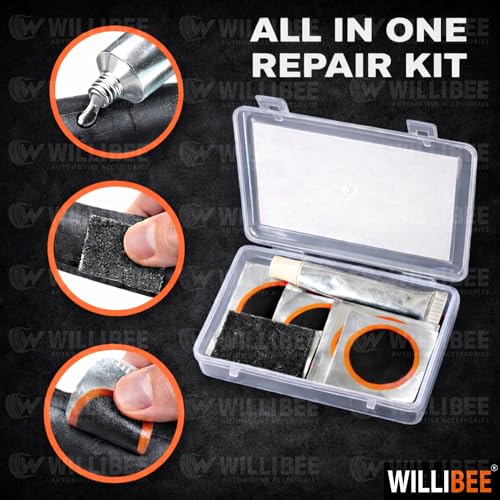 Image of WILLIBEE 15 Pcs Cycle Puncture Repair Kit for Bicycle Inner Tubes | Bike Tire Repair Patch Kit | Portable Cycle Puncher Kit for Tube Tyre