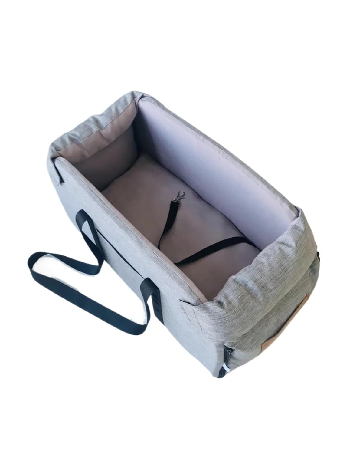 Trasportino Cane Auto Borsa Animali Portatile Auto 42x22x23cm Per Cani Piccola Taglia E Gatti(Grey Large)