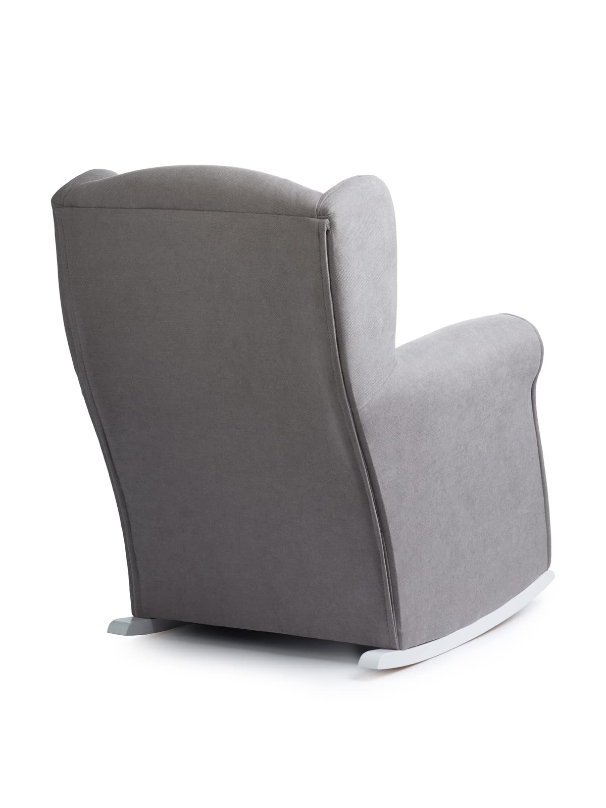 Sillonea - Sillón Lactancia Roma, Usado para amamantar/Dar el Pecho. Butaca balancín para habitación del Bebe. Medida: 100x74x77 cm. Tapizado con Tela Antimanchas. [Gris, Blanco]