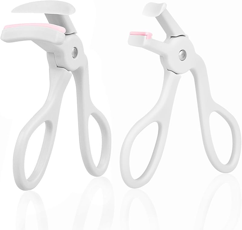 Curvador de cílios FSZMan com 2 estilos e 2 almofadas de silicone extras, Cinza