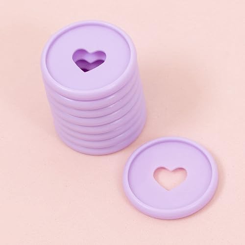 Miniatura 3 de Craftelier - Anillos de disco de plástico M con corazón troquelado para agendas de encuadernación o álbumes  Ideal para álbumes de recortes y otras