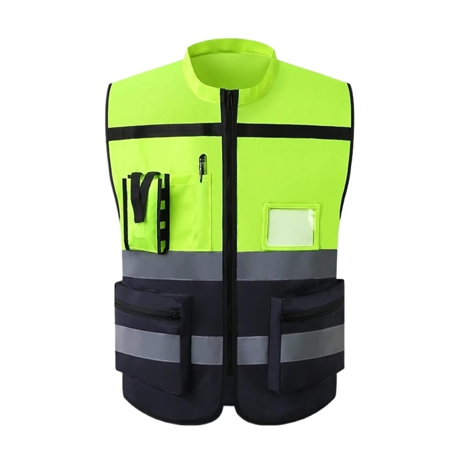 Chaleco Reflectante de Alta Visibilidad, Ropa Trabajo, Motociclismo, Deportes al Aire Libre, Seguridad, Chaqueta para la construcción, Trabajos al Aire Libre(L)