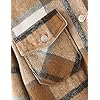 Tanming-Womens-Brushed-Flannel-Plaid-Lapel-Button-Short-Pocketed-Shacket-Shirts-Coats Tanming Womens Brushed Flannel Plaid Lapel Button Short Pocketed Shacket Shirts Coats(01 Khaki-M)